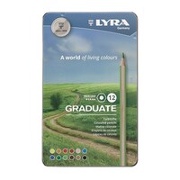 Színes ceruza LYRA Graduate hatszögletű fémdobozos 12 db/készlet