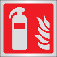 SPARTEX 59103 EXTINGUISHER SYMBOL 175X175MM ALUMINIUM (175X175MM)