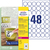 Wetterfeste Etiketten, ablösbar, A4, Ø 30 mm, 20 Bogen/960 Etiketten, weiß