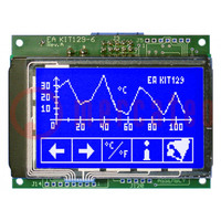 Display: LCD; grafisch; 128x64; STN Negative; blauw; LED