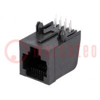 Tomacorriente; RJ45; PIN: 8; sistema: 8p8c; para PCB; THT