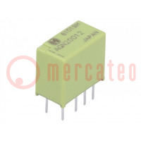 Relais: elektromagnetische; DPDT; Uspoel: 12VDC; 0,3A/125VAC; AGN