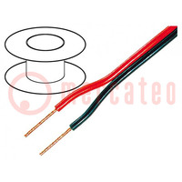 Przewód: głośnikowy; 2x2mm2; linka; OFC; czarno-czerwony; PVC; 49V