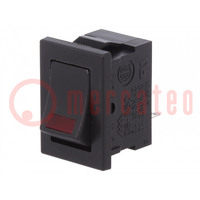 ROCKER; SPST; Pos: 2; ON-OFF; 3A/250VAC; noir; LED; DS-850; -10÷55°C