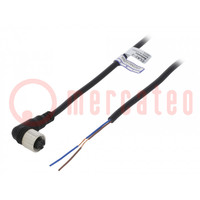 Connection lead; M12; PIN: 2; angled; 2m; plug; CL; Insulation: PVC