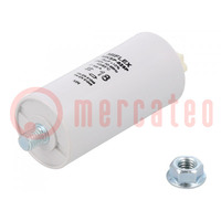 Capacitor: for discharge lamp; 18uF; 250VAC; ±10%; Ø35x73mm; 6