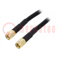 Cable; 50Ω; 0.2m; SMA male,both sides; black