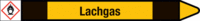 Rohrmarkierer mit Gefahrenpiktogramm - Lachgas, Gelb/Schwarz, 3.7 x 35.5 cm