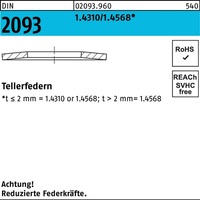Tellerfeder DIN 2093 16x 8,2x0,6 1.4310/