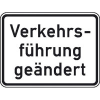 Zusatzzeichen nach StVO Nr. 1008-31, Verkehrsführung geändert, 42x31,5 cm