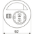 Skizze zu EVOline Circle80 Steckdose mit Kabeldurchgang und USB-A+C-Doppelcharger, schwarz