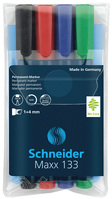 Permanentmarker Maxx 133, nachfüllbar, 1+4 mm, sortiert, 4er Etui