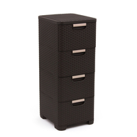 CURVER | TOUR DE RANGEMENT STYLE ASPECT ROTIN 4X14L, CHOCOLAT, STYLE, 32,8X37,8X79 CM 209906