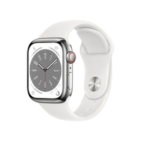 Apple Watch Series 8 OLED 41 mm Digitale 352 x 430 Pixel Touch screen 4G Argento Wi-Fi GPS (satellitare)