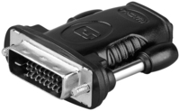 Goobay 68482 cambiador de género para cable HDMI 19pin F DVI-D 24+1pin M Negro
