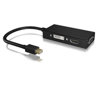 ICY BOX IB-AC1032 Mini DisplayPort DVI-D + VGA (D-Sub) + HDMI Fekete