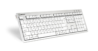 Logickeyboard SKB-CWMU-UK Tastatur USB QWERTY UK Englisch Silber, Weiß