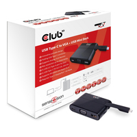 CLUB3D USB Typ-C auf VGA + USB 3.0 + USB Typ-C Charging Mini Dock