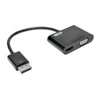 Tripp Lite P136-06N-HVV2BP adapter kablowy 0,15 m DisplayPort HDMI + VGA (D-Sub) Czarny