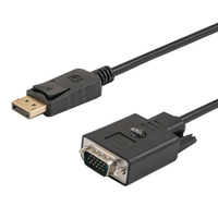 Savio CL-92 video cable adapter 1.8 m DisplayPort VGA (D-Sub) Black