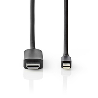 Nedis CCGP37604BK20 adaptador de cable de vídeo 2 m Mini DisplayPort HDMI Negro