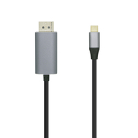 AISENS A109-0394 video kabel adapter 0,8 m DisplayPort USB Type-C Aluminium, Zwart