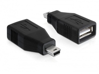 DeLOCK 65277 cambiador de género para cable mini USB USB 2.0-A Negro