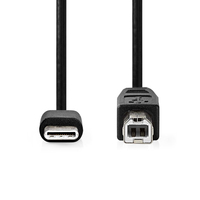 Nedis CCGB60650BK20 cable USB USB 2.0 2 m USB C USB B Negro