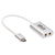 Tripp Lite U437-002 kabel do telefonu Srebrny 0,2 m USB Type-C 2x 3.5mm