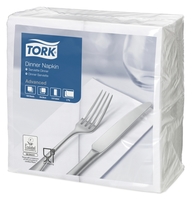 Tork Dinnerserviette Advanced weiß, 39,5 x 39 cm, 1/8 Falz, geprägt, 2-lagig