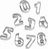 Ausstecher-Satz "Zahlen 0-9". 110 x 60 x 30 mm. 9-teiliger Ausstecher-Set
