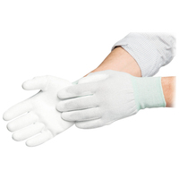 Warmbier Nylon/Polyester Handschuhe mit Bündchen, ESD, S, PU-Handfläche