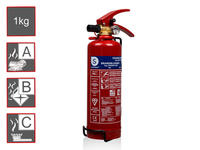 Pulverfeuerlöscher, Brandklassen A, B, C, Manometer, 1kg