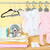 Relaxdays 50er Set Kinderkleiderbügel Samt, rutschfeste Kleiderbügel, Steg & Kerben, für Mädchen & Jungen, drehbar, grau