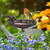 Relaxdays Vogeltränke zum Stecken, Wasserschale mit Vogel, frostsicher, Gartenstecker, 100 cm hoch, Gusseisen, braun