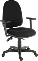 Ergo Trio Ergonomic High Back Fabric Operator Office Chair with Height Adjustable Arms Black - 2901BLK/0280 -