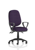 Eclipse Plus III Lever Task Operator Chair Bespoke With Loop Arms In Tansy Purple