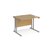 Maestro 25 straight desk 1000mm x 800mm - silver cantilever leg frame and oak to