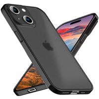 Ultra Dünne 0,3mm Hülle für iPhone 15 Matt Slim Case Handyhülle Hart Schutzhülle Schwarz