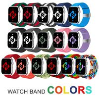 NALIA Fabric Bracelet Braided Smart Watch Strap compatible with Apple Watch Strap SE & Series 8/7/6/5/4/3/2/1, 38mm 40mm 41mm, iWatch Band Wrist Strap, Men & Women Rainbow