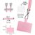 Universal Handykette zum Umhängen mit Pad & Karabinerhaken für Smartphone Hülle Pastell Rosa