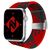 Armband für Apple Watch Ultra/SE/8/7/6/5/4/3/2/1, 42/44/45/49mm Geflochten Schwarz Rot 2