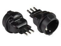 kabelmeister® Stromadapter Italien Netz-Stecker Typ L (CEI 23-16, gerade) an Schutzkontakt-Buchse Ty
