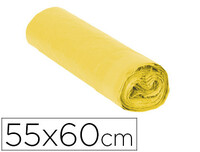 Bolsa Basura Domestica Amarilla con Autocierre 55 X 60 cm Rollo de 15 Bolsas
