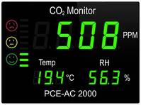 PCE Instruments CO2 mérő Hőmérséklet, Légnedvesség, CO2