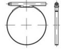 Csőbilincs kerek csavarral, egy darabból, TOOLCRAFT DIN 3017 1.4016 (W2) Form C1 méret: 130-140/30 mm 10 db