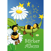 Sticker Sammelalbum für Kids, A5, "Bienenwiese" (16 Seiten, blanko)