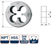 Rotec 367.0016 HSS Ronde Snijplaat DIN 223 NPT 3/8-18
