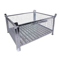 Box pallet with sheet steel base