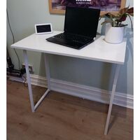 Compact folding home office desk - white top